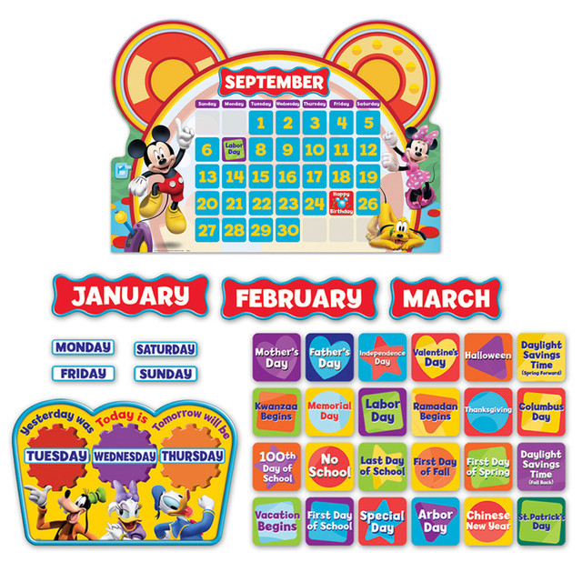 C R GIBSON EU-847535 Eureka School Mickey Mouse Clubhouse Bulletin Board Set, Set Of 110 Pieces