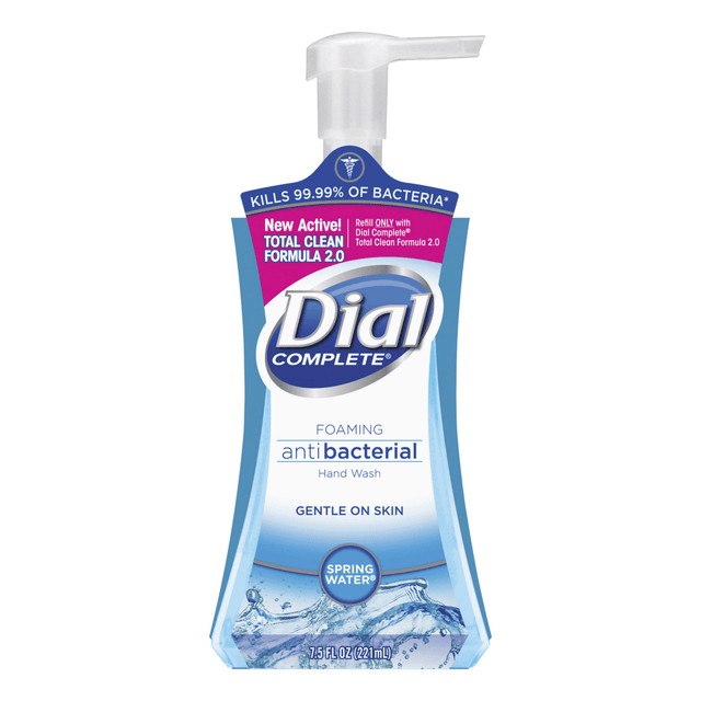 THE DIAL CORPORATION 05401CT Dial Complete Antibacterial Foam Hand Soap, Springwater Scent, 7.5 Oz, Carton Of 8 Bottles