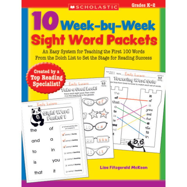 SCHOLASTIC INC 9780545204583 Scholastic 10 Week-By-Week Sight Word Packets SCHOLASTIC INC 9780545204583 Scholastic 10 Week-By-Week Sight Word Packets