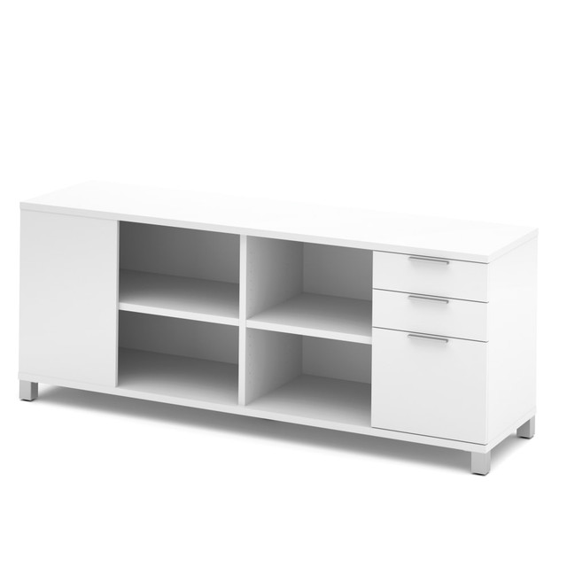 BESTAR INC. 120611-1117 Bestar Pro-Linea 72inW Computer Desk Credenza With 3 Drawers, White