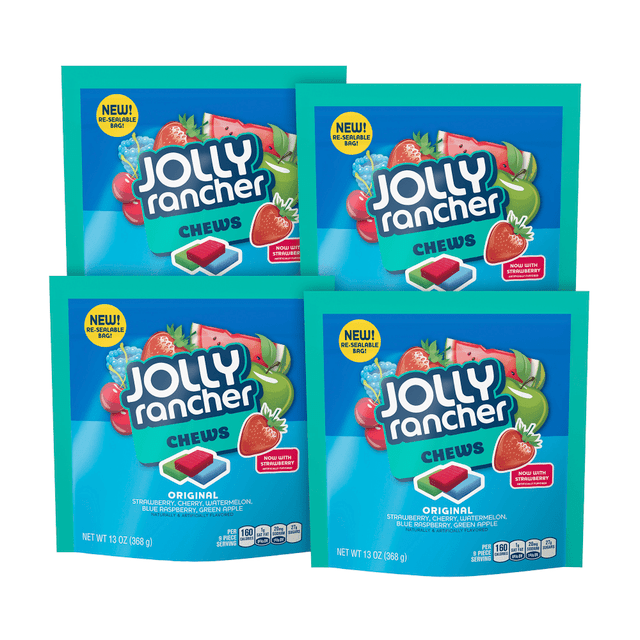 HERSHEY 246-00300 Jolly Rancher Chews Candy, 13 Oz Bag, Assorted Flavors, Pack Of 4