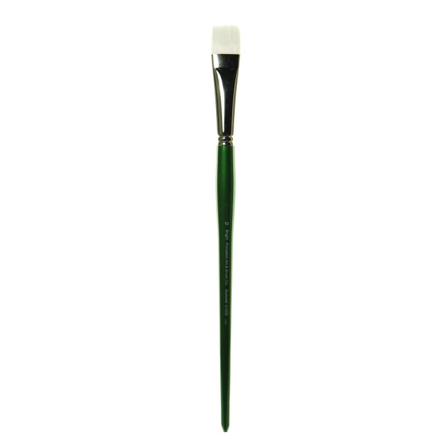 PRINCETON ARTIST BRUSH CO. Princeton 6100B-12  Oil And Acrylic Paint Brush 6100, Size 12, Bright Bristle, Synthetic, Green