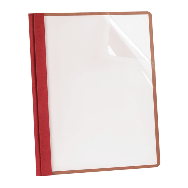 TOPS BRANDS 57871 Earthwise By Oxford Clear Front Report Covers With 3-Prong Fasteners, Red, Box Of 25 TOPS BRANDS 57871 Earthwise By Oxford Clear Front Report Covers With 3-Prong Fasteners, Red, Box Of 25