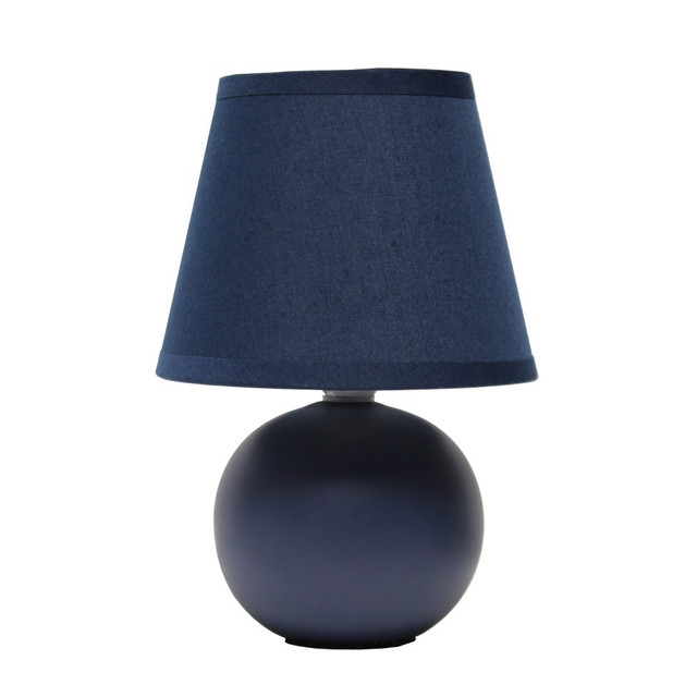 ALL THE RAGES INC Simple Designs LT2008-BLU  Mini Ceramic Globe Table Lamp, 8-11/16inH, Blue Shade/Blue Base