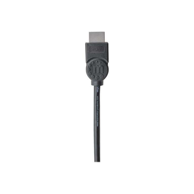 INTRACOM USA, INC. 323239 Manhattan HDMI Male to Male High Speed Shielded Cable with Ethernet, 16.5ft, Black - Supports HDMI Ethernet Channel, Audio Return Channel, 3D Video, 4K Display and Deep Color