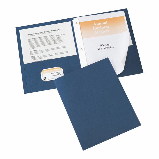 AVERY PRODUCTS CORPORATION 47975 Avery 2-Pocket Folders With Fasteners, Letter Size, Dark Blue, Pack Of 25 AVERY PRODUCTS CORPORATION 47975 Avery 2-Pocket Folders With Fasteners, Letter Size, Dark Blue, Pack Of 25