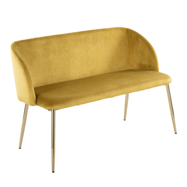 LUMISOURCE, LLC BC-FRANV AUY LumiSource Fran Glam Bench, Gold/Chartreuse