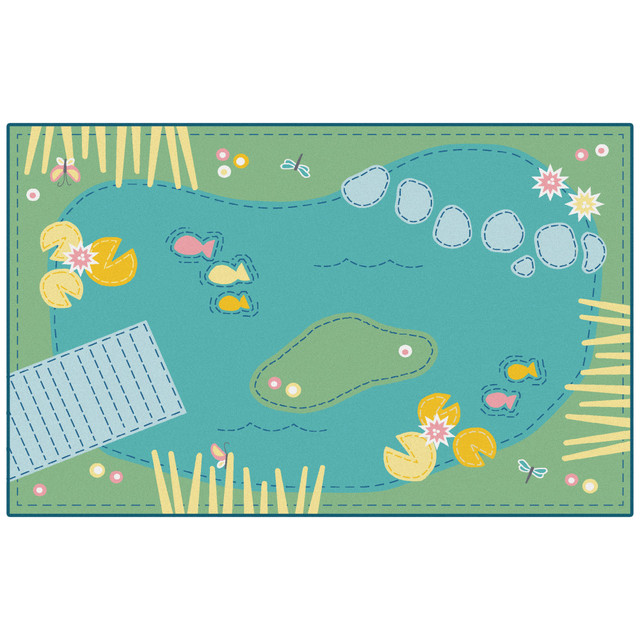 CARPETS FOR KIDS ETC. INC. 91.68 Carpets for Kids KID$Value PLUS Tranquil Pond Activity Rug, 7ft6in x 12ft , Green