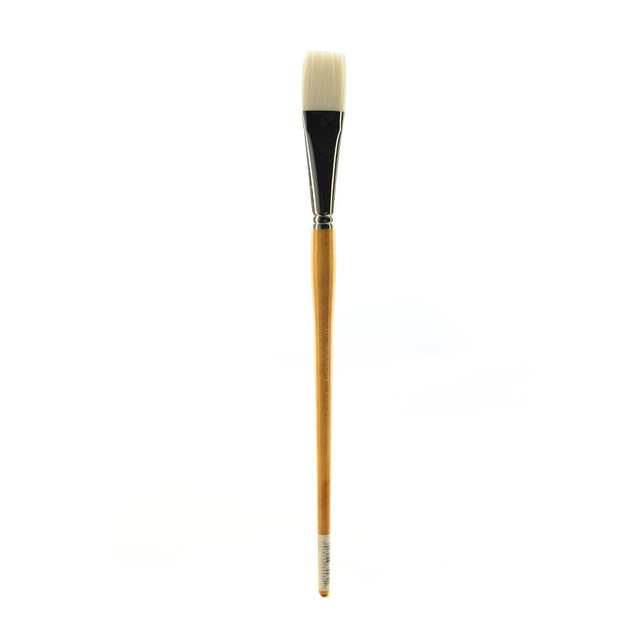 KOH-I-NOOR RAPIDOGRAPH, INC. 4720F.12 Grumbacher Bristlette Paint Brush, Size 12, Flat Bristle, Synthetic, Brown