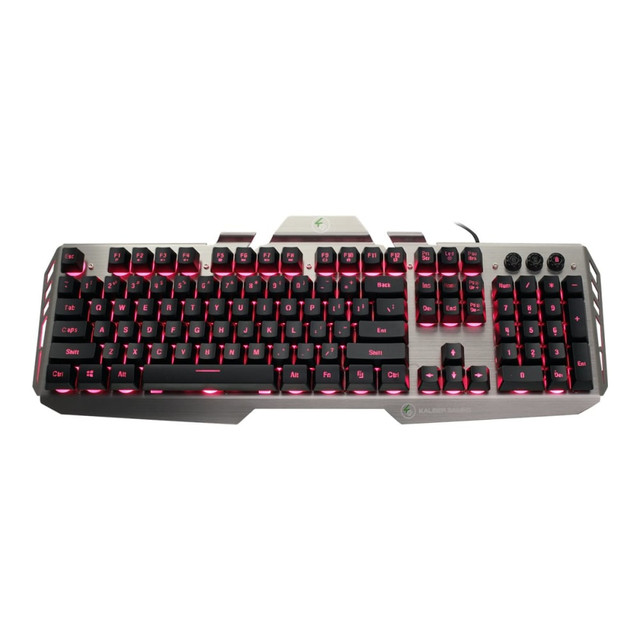 ATEN TECHNOLOGIES GKB704L-BK Kaliber Gaming by IOGEAR HVER Aluminum Gaming Keyboard - Keyboard - backlit - USB - black/gray