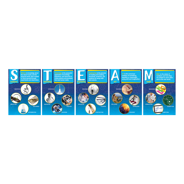 BARKER CREEK PUBLISHING, INC. BC3889 Barker Creek STEAM Posters, 13-3/8in x 19in, Multicolor, Set Of 5 Posters BARKER CREEK PUBLISHING, INC. BC3889 Barker Creek STEAM Posters, 13-3/8in x 19in, Multicolor, Set Of 5 Posters