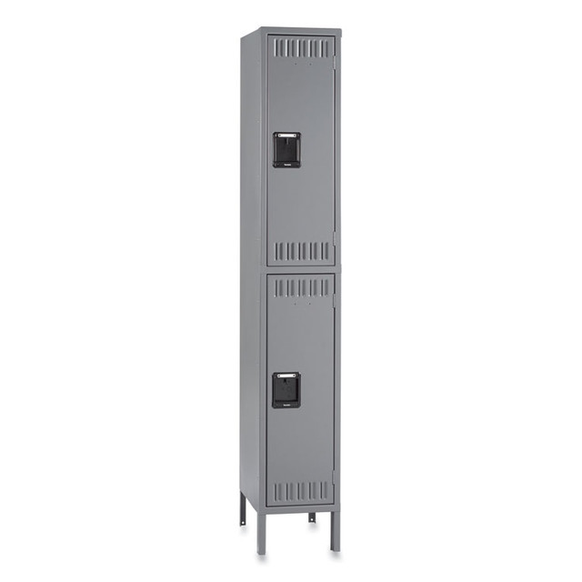 TENNSCO DTS1218361MG Double Tier Locker with Legs, Single Stack, 12w x 18d x 78h, Medium Gray