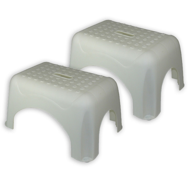 EDUCATORS RESOURCE Romanoff ROM91001-2  Products Step Stools, 12-1/4inH, White, Pack Of 2 Stools