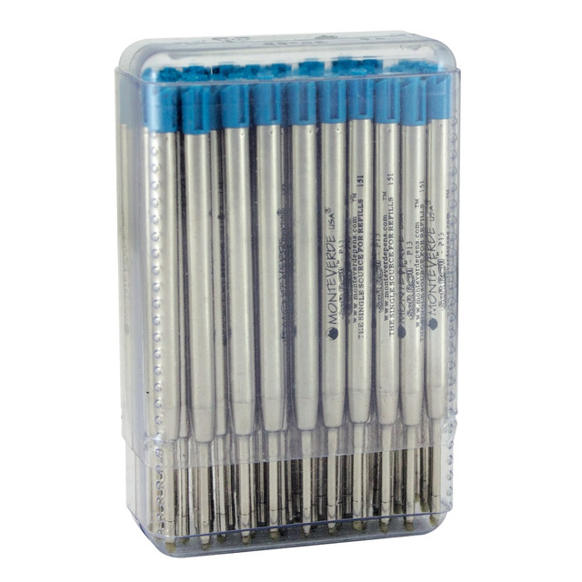 YAFA A PEN COMPANY P134BU Monteverde Soft Roll Parker Style Ballpoint Refills, Medium Point, 0.7 mm, Blue, Pack Of 50