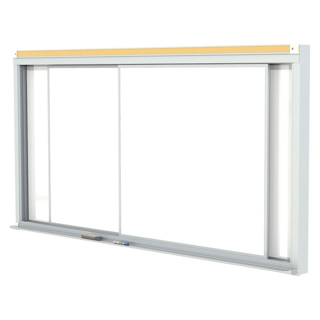 GHENT MANUFACTURING INC. HSM2-410 Ghent Horizontal Sliding Panel Magnetic Dry-Erase Whiteboard, Porcelain, 48in x 120in, White, Satin Aluminum Frame GHENT MANUFACTURING INC. HSM2-410 Ghent Horizontal Sliding Panel Magnetic Dry-Erase Whiteboard, Porcelain, 48in x 120in, White, Satin Aluminum Frame