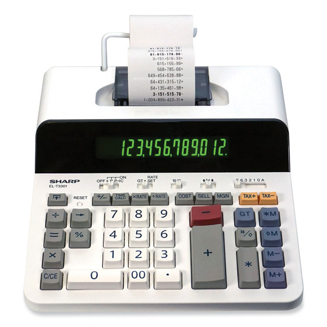 SHARP TONER ELT3301 EL-T3301 Thermal Printing Calculator, Black Print, 8 Lines/Sec