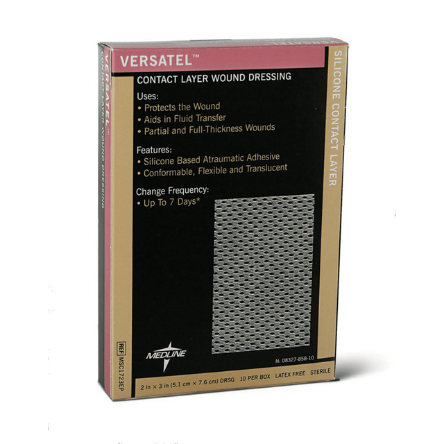 MEDLINE INDUSTRIES, INC. MSC1734EP Medline Versatel Contact Layer Dressings, 3in x 4in, Translucent, 10 Dressings Per Box, Case Of 5 Boxes MEDLINE INDUSTRIES, INC. MSC1734EP Medline Versatel Contact Layer Dressings, 3in x 4in, Translucent, 10 Dressings Per Box, Case Of 5 Boxes