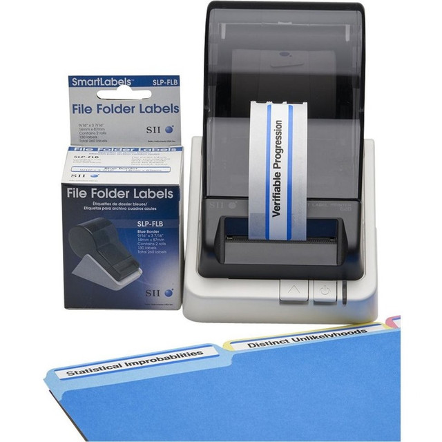 SEIKO INSTRUMENTS U.S.A., INC. SLP-FLB Seiko SLP-FLB White/Blue File Folder Labels - Designed perfectly for labeling folders/assets in an Office, Healthcare facility, Police Station, and many more. SEIKO INSTRUMENTS U.S.A., INC. SLP-FLB Seiko SLP-FLB White/Blue File Folder Labels - Designed perfectly for labeling folders/assets in an Office, Healthcare facility, Police Station, and many more.