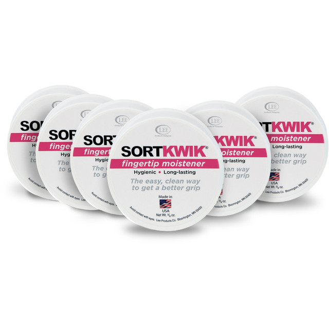 LEE PRODUCTS COMPANY LEE10056 Lee Sortkwik Hygienic Fingertip Moisteners, 0.38 Oz, Pink, Pack Of 6 Moisteners LEE PRODUCTS COMPANY LEE10056 Lee Sortkwik Hygienic Fingertip Moisteners, 0.38 Oz, Pink, Pack Of 6 Moisteners