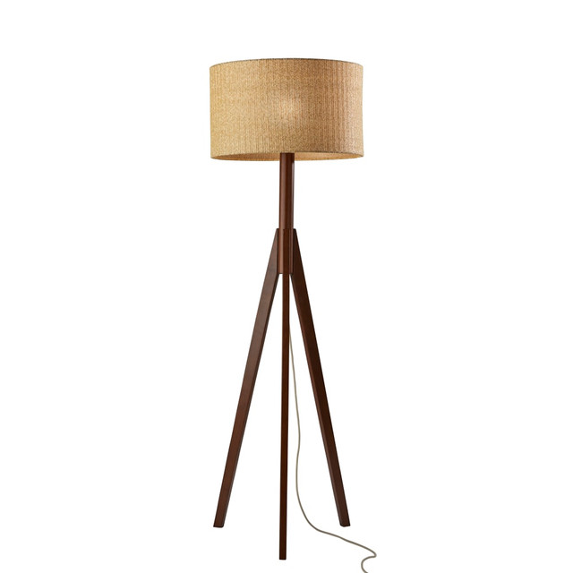 ADESSO INC 3208-15 Adesso Eden Floor Lamp, 59inH, Brown Shade/Walnut Base