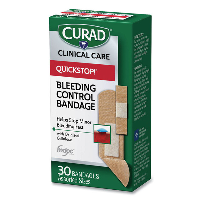 MEDLINE INDUSTRIES, INC. Curad® CUR5245V1 QuickStop Flex Fabric Bandages, Assorted, 30/Box