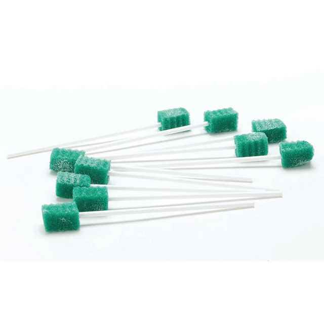 MEDLINE INDUSTRIES, INC. MDS096502 Medline DenTips Oral Swabsticks, Treated, Green, 250 Swabsticks Per Box, Case Of 2 Boxes