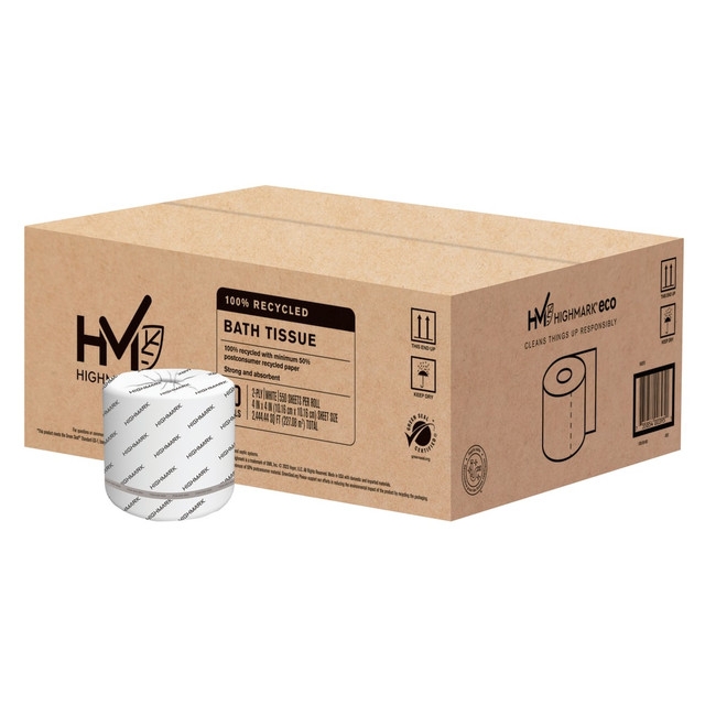 OFFICE DEPOT Highmark 4087A1  ECO 2-Ply Toilet Paper, 100% Recycled, 550 Sheets Per Roll, Case Of 40 Rolls