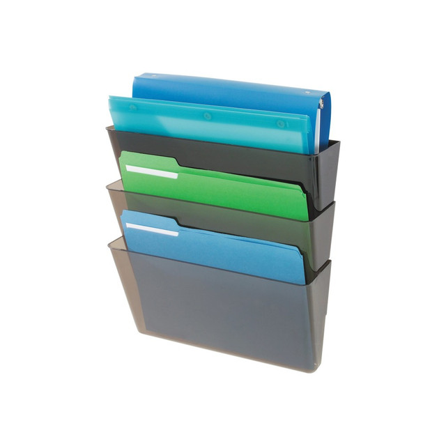 DEFLECT-O CORPORATION 73602RT Deflecto Stackable Wall File Pocket, 3 Pack, Smoke