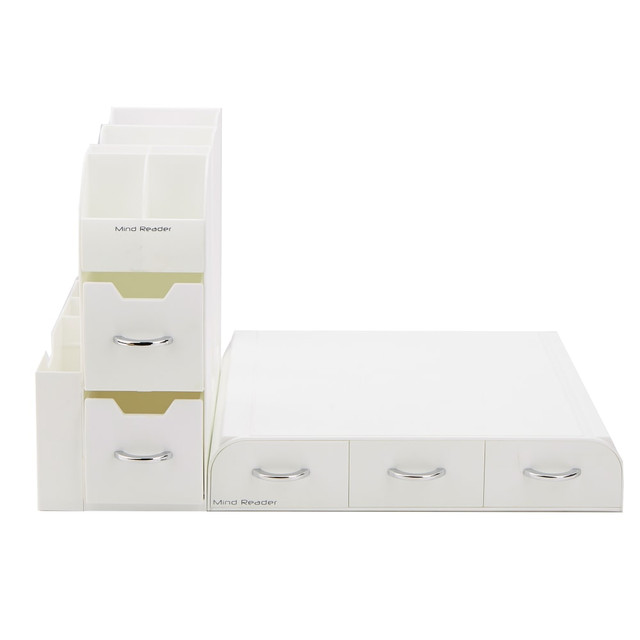 EMS MIND READER LLC CMB02-WHT Mind Reader Combo 2-Piece Drawer And Condiment Organizer, White