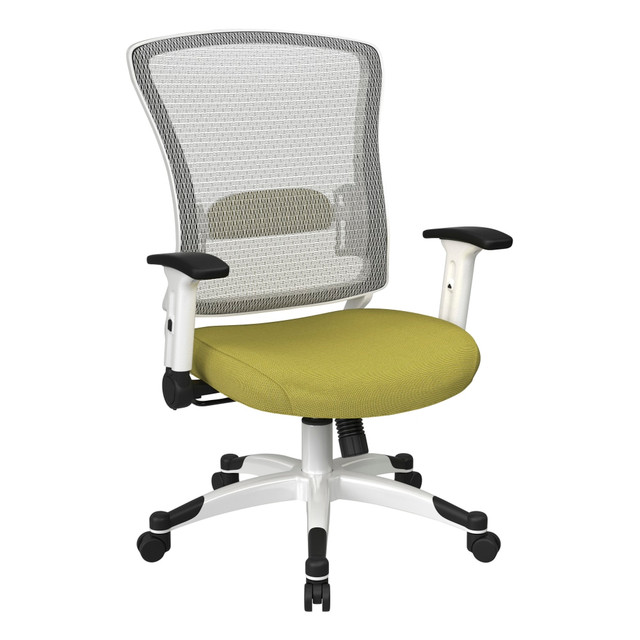 OFFICE STAR PRODUCTS 317W-W1C1F2W-5879 Office Star Space Seating Ergonomic Mesh Mid-Back Managers Chair, Olive/White