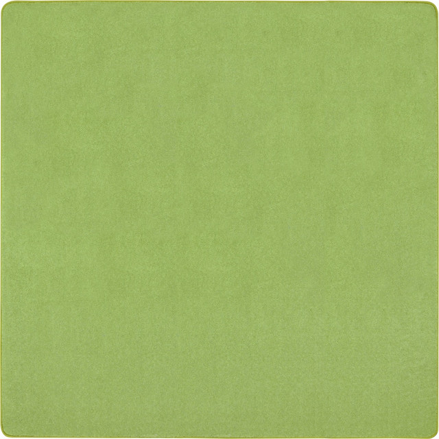 JOY CARPETS & CO. 623P-09 Joy Carpets Kid Essentials Solid Color Square Area Rug, Just Kidding, 6ft x 6ft, Lime Green