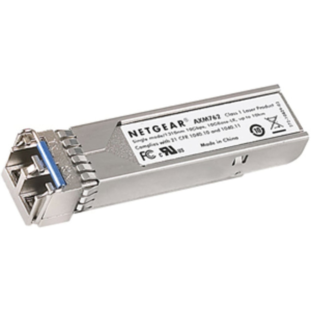 NETGEAR INC. AXM762-10000S Netgear SFP+ Transceiver, 10GBase-LR for Single Mode 9/125µm Fiber - For Data Networking, Optical Network - 1 x LC 10GBase-LR Network - Optical Fiber - 9/125 µm - Single-mode - 10 Gigabit Ethernet - 10GBase-LR32808.40 ft Ma NETGEAR INC. AXM762-10000S Netgear SFP+ Transceiver, 10GBase-LR for Single Mode 9/125µm Fiber - For Data Networking, Optical Network - 1 x LC 10GBase-LR Network - Optical Fiber - 9/125 µm - Single-mode - 10 Gigabit Ethernet - 10GBase-LR32808.40 ft Ma