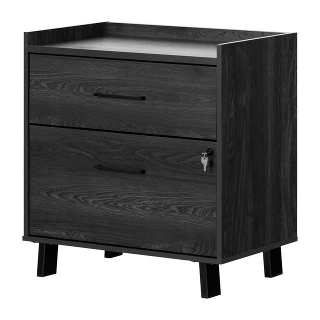 SOUTH SHORE IND LTD 13338 South Shore Kozack 28-3/4inW x 18-1/4inD Lateral 2-Drawer File Cabinet, Gray Oak