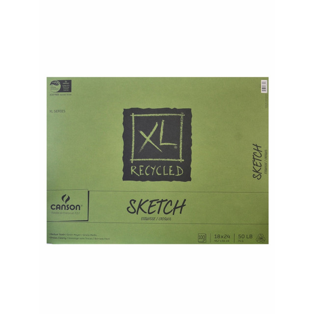 CANSON, INC. Canson 100510925  XL Sketch Pads, Fold-Over, 18in x 24in, 100 Sheets