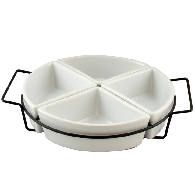 GIBSON OVERSEAS INC. Gibson 995100024M  Gracious Dining 4-Section Tray Set, White