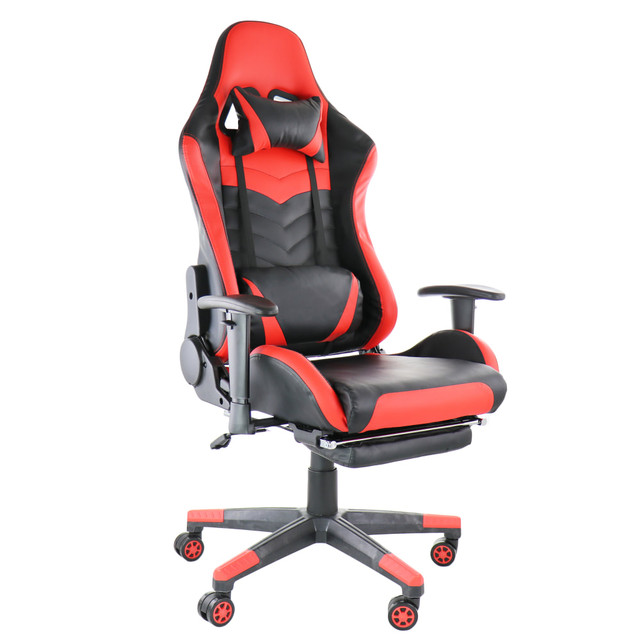 MEGAGOODS, INC. 995115105M GameFitz Ergonomic Faux Leather Gaming Chair, Black/Red