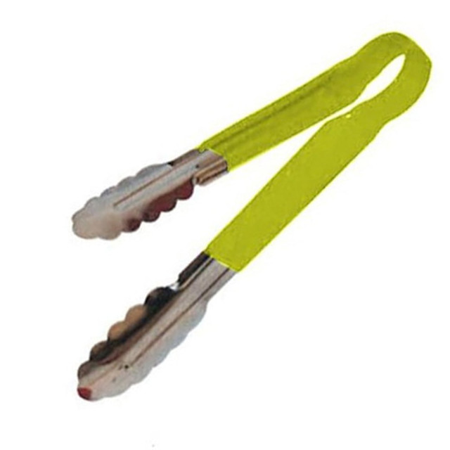 WINCO UT-12HP-Y  Scalloped Tongs, 12in, Yellow