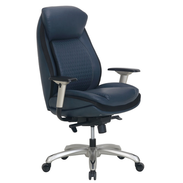 OFFICE DEPOT 51540-NVY Shaquille O-Neal Zethus Ergonomic Bonded Leather High-Back Executive Office Chair, Navy/Silver OFFICE DEPOT 51540-NVY Shaquille O-Neal Zethus Ergonomic Bonded Leather High-Back Executive Office Chair, Navy/Silver
