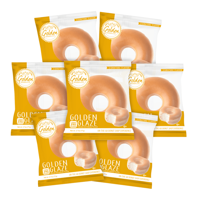 LIVE THE DREAM MANAGEMENT GROUP Golden Dough &amp; Co. 850018301572 Golden Dough & Co. Glazed Donuts, 2.7 Oz, Pack Of 7 Donuts