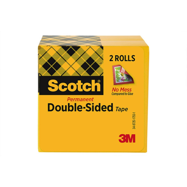 3M CO 665-2P12-36 Scotch Double Sided Tape, Permanent, 2 Tape Rolls, 1/2 in x 1296 in, Home Office Supplies and School Supplies for College and Classrooms 3M CO 665-2P12-36 Scotch Double Sided Tape, Permanent, 2 Tape Rolls, 1/2 in x 1296 in, Home Office Supplies and School Supplies for College and Classrooms