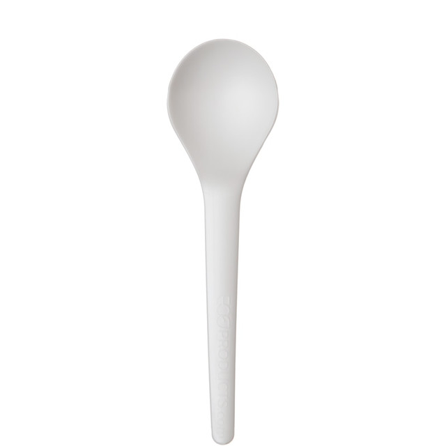 ECO-PRODUCTS, INC. EP-S014 Eco-Products Plantware Soup Spoons, 6in, Off White, Pack Of 1,000 Spoons