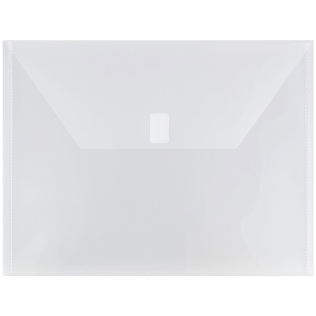 JAM PAPER AND ENVELOPE 218V0CL JAM Paper Plastic Booklet Envelopes, Letter-Size, 9 3/4in x 13in, Hook & Loop Closure, Clear, Pack Of 12