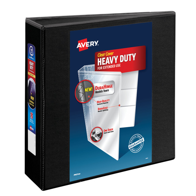 AVERY PRODUCTS CORPORATION Avery 79693  Heavy-Duty View 3-Ring Binder With Locking One-Touch EZD Rings, 3in D-Rings, Black