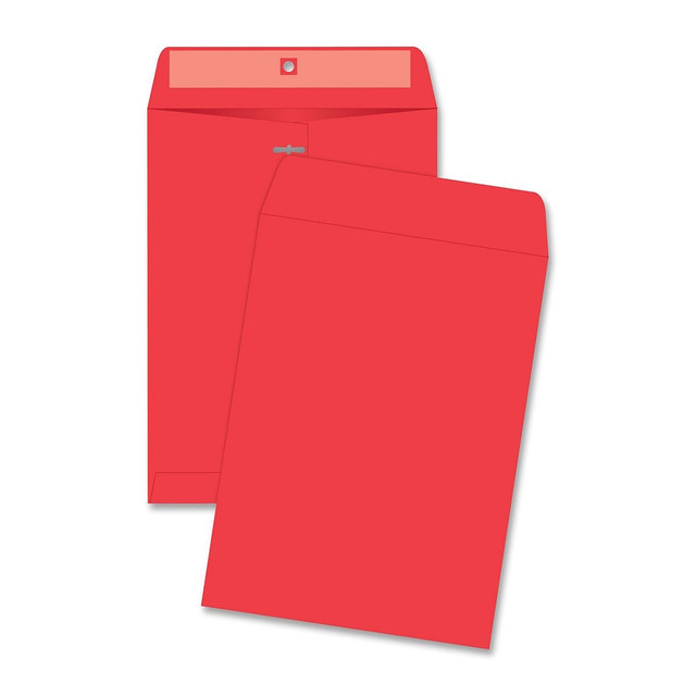 QUALITY PARK PRODUCTS 38734 Quality Park Brightly Colored 9x12 Clasp Envelopes - Clasp - #90 - 9in Width x 12in Length - 28 lb - Clasp - Paper - 10 / Pack - Red