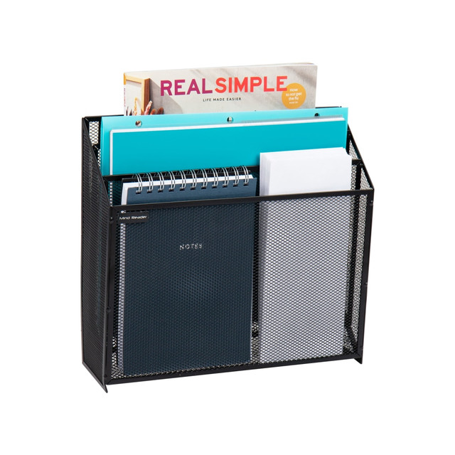 EMS MIND READER LLC WAFIST3-BLK Mind Reader 3 Compartment Vertical File Storage, 11-1/2inH x 3-3/4inW x 12-1/2inD, Black