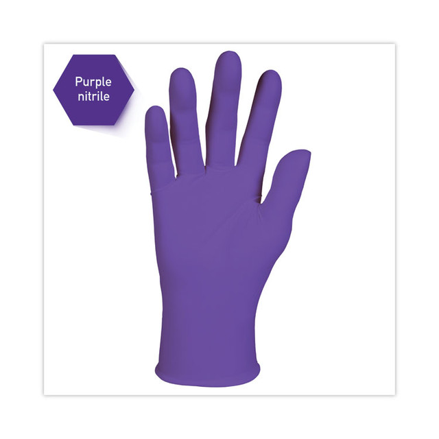 KIMBERLY CLARK Kimtech™ 55083 PURPLE NITRILE Exam Gloves, 242 mm Length, Large, Purple, 100/Box