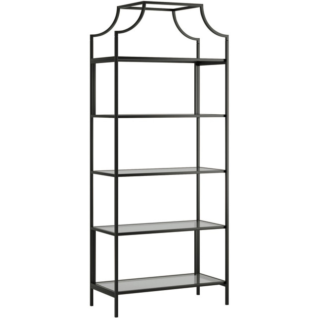 SAUDER WOODWORKING CO. 425784 Sauder International Lux 71inH 5-Shelf Bookcase, Black