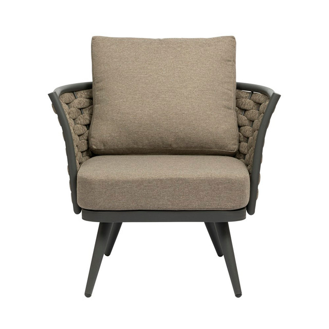 EURO STYLE, INC. Eurostyle 90495-TPE  Solna Fabric Lounge Chair, Gray/Taupe
