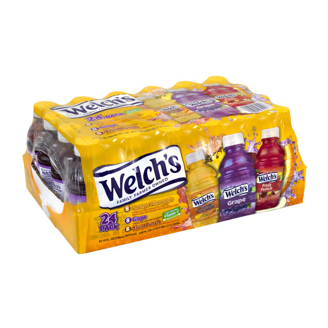 Quench your thirst with Welchs juice. Thanks to this variety pack, you can sip on any flavor that suits your mood.  Choose from orange pineapple, grape and fruit punch flavors.  Bottles are great for on-the-go sipping.