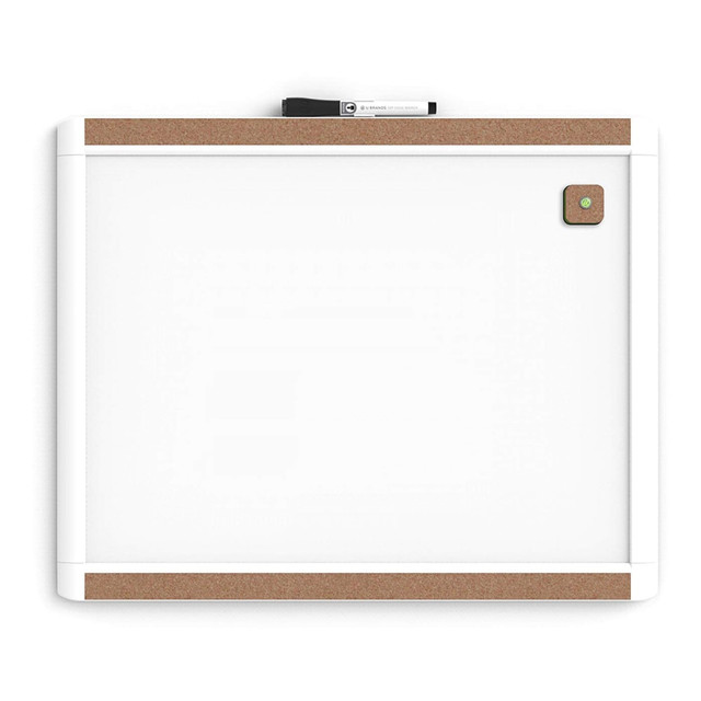 UBRANDS, LLC 428U00-01 U Brands PINIT Magnetic Dry-Erase Bulletin Board, Painted Steel, 20in x 16in, White, Plastic Frame